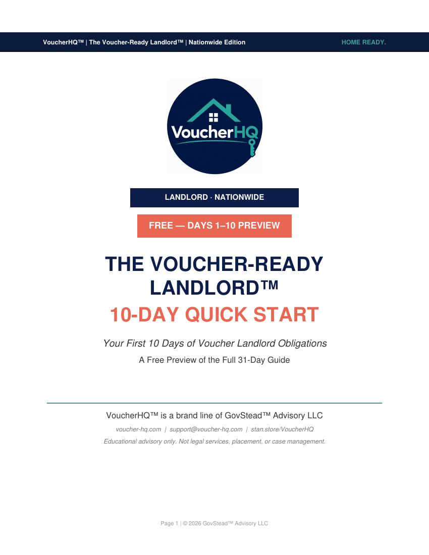 Landlord Nationwide 10-Day Quick Start cover